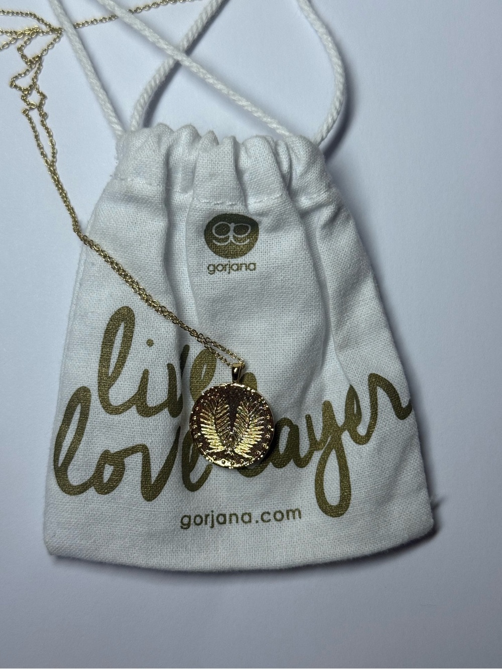 NWOT Gorjana 18K Gold Palm Leaf Necklace
